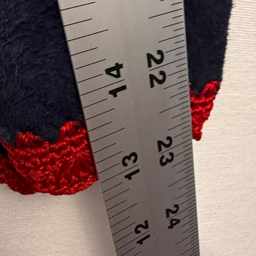 Vintage Linea by Louis Dell'Olio 100% Suede Jacket Red Trim Size 2X Navy Blue - Picture 10 of 10